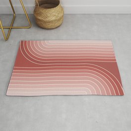 Gradient Curvature VI Rug | Pink, Balance, Retro, Bold, Graphicdesign, Ombre, Abstract, Modern, Rose, Blush 