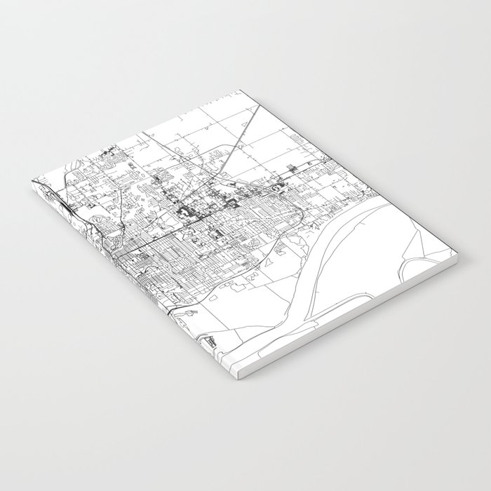 Evansville White Map Notebook