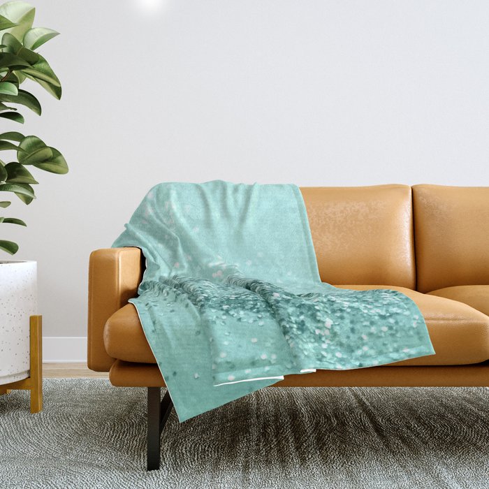 Summer Vibes Glitter #7 (Faux Glitter) #mint #shiny #decor #art #society6 Throw Blanket