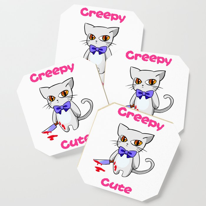 Creepy Cute Cat Kitten Anime Horror Kawaii Gift Coaster By Pubeast Society6,Easy Draw Simple Girl Painting Easy