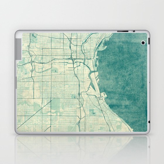 Milwaukee Map Blue Vintage Laptop & iPad Skin