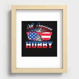 All american Hubby US flag 4th of July Recessed Framed Print