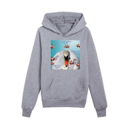 White Swan with Clownfishes  Kids Pullover Hoodies