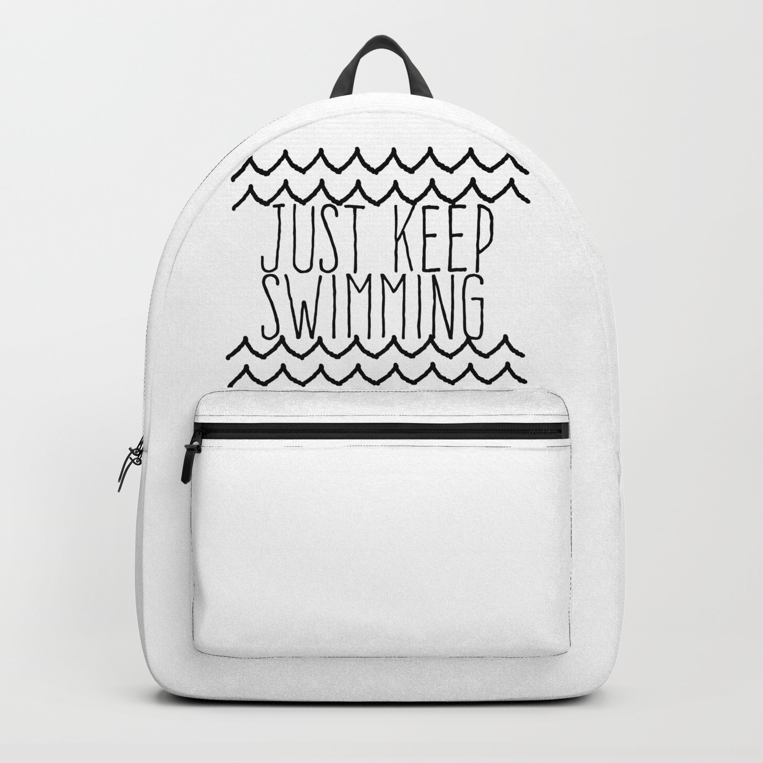 Just Keep Swimming Inspirational Quote Backpack By Shabbyhappydesigns Society6