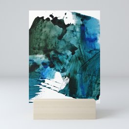 Scenic Route: a pretty, minimal abstract piece in blue and green by Alyssa Hamilton Art Mini Art Print