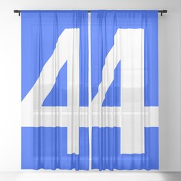 Number 4 (White & Blue) Sheer Curtain