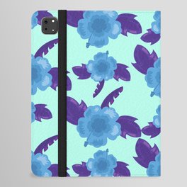 Blue Flowers & Leaves iPad Folio Case