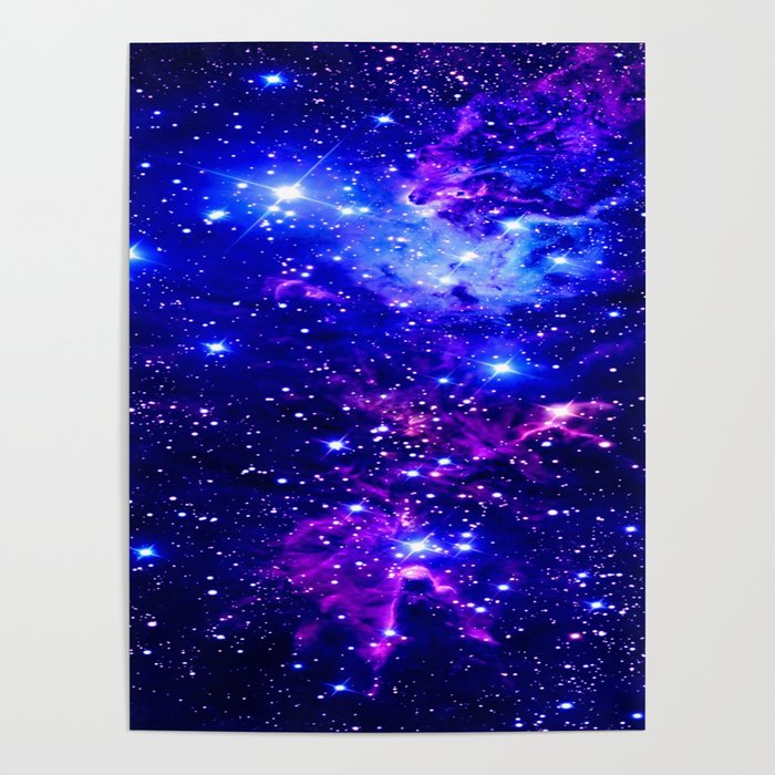 Fox Fur Nebula Galaxy blue purple Poster