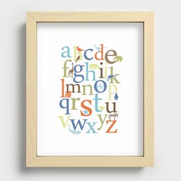 Alphabet Animals - Safari colorway Recessed Framed Print