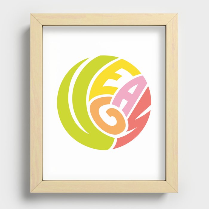 Vegan Logo colorful Recessed Framed Print
