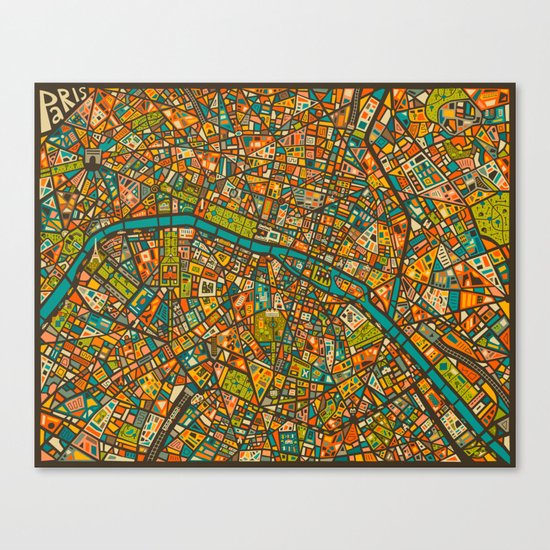 PARIS Map Canvas Print