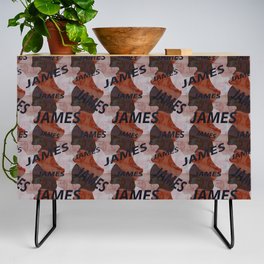  James pattern in brown colors and watercolor texture Credenza