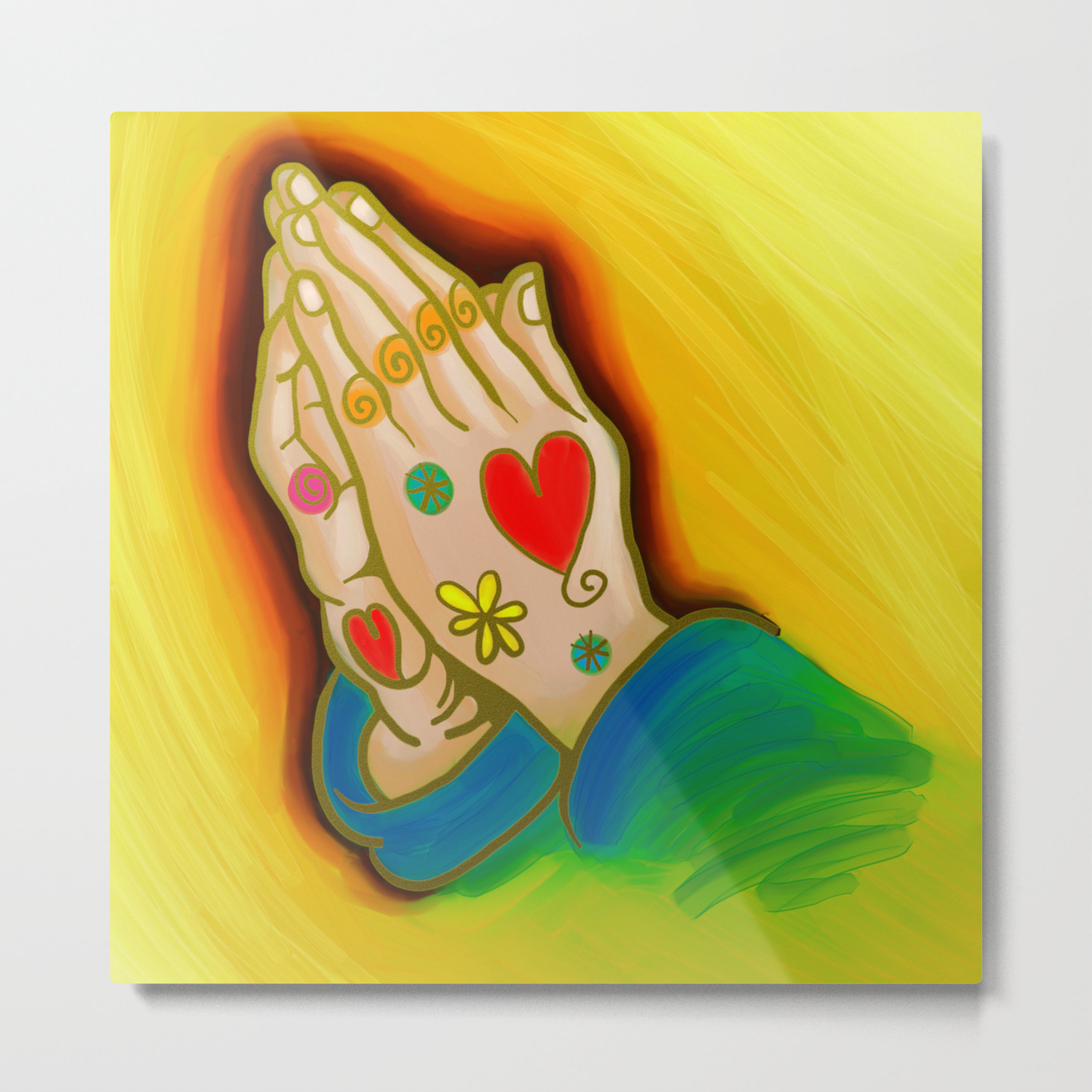 Praying Hands Painting Metal Print By Prawny Society6
