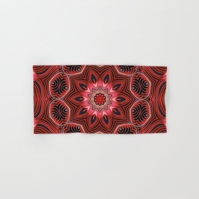 Red Matter Mandala Hand & Bath Towel