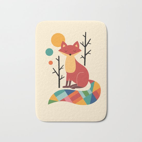 Rainbow Fox Bath Mat