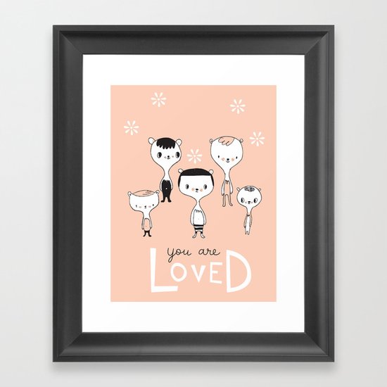 You are Loved - Pink Framed Art Print