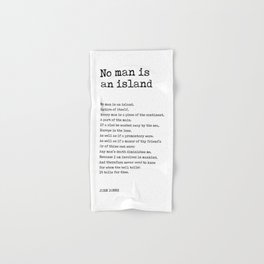 No Man Is An Island - John Donne Poem - Literature - Typewriter Print 1 Hand & Bath Towel