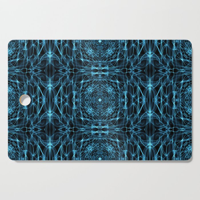 Liquid Light Series 24 ~ Blue Abstract Fractal Pattern Cutting Board