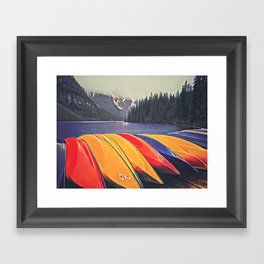Colorful Canoes Framed Art Print