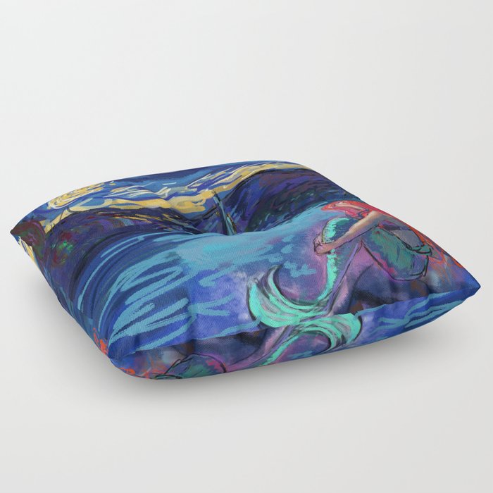 Starry Starry Night meets Mermaid Floor Pillow