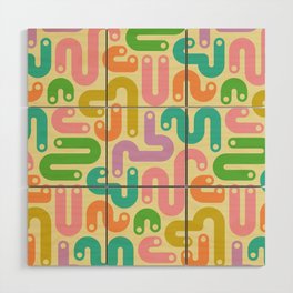 JELLY BEANS POSTMODERN 1980S ABSTRACT GEOMETRIC in BRIGHT SUMMER COLORS ON CREAM Wood Wall Art