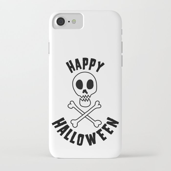 Happy Halloween Skull and Crossbones iPhone Case