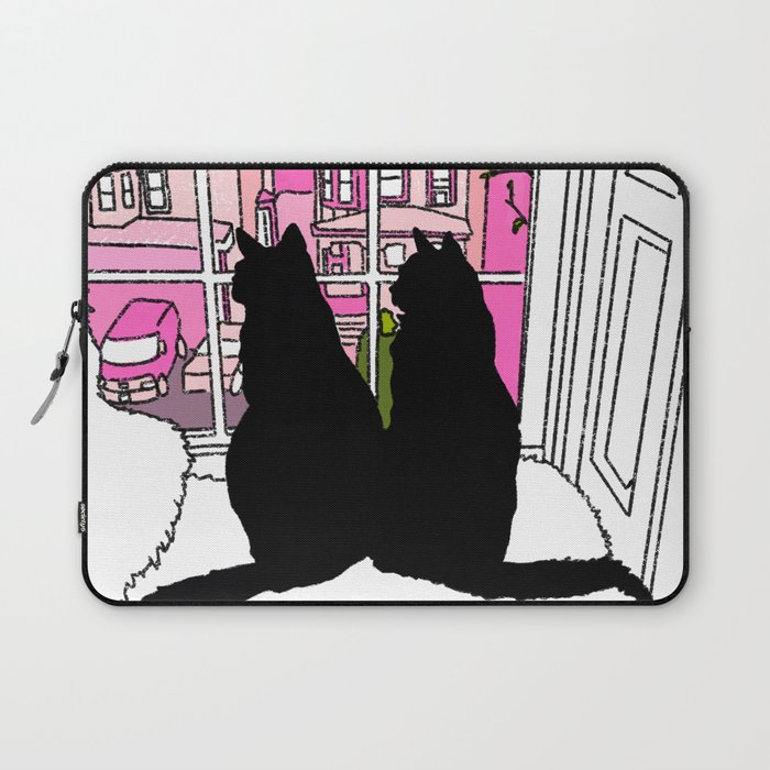 Window Cats Silhouette Spring Morning Laptop Sleeve
