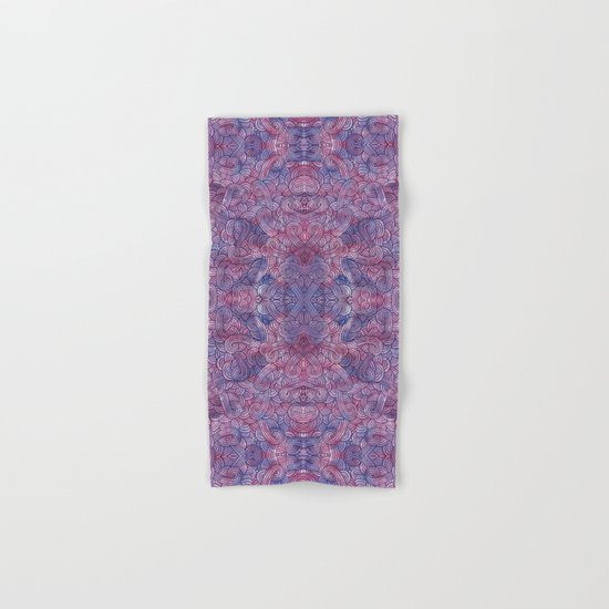Purple swirls doodles Hand & Bath Towel