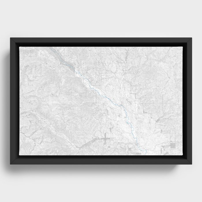 Methow Valley Topography - SeriousFunStudio Framed Canvas
