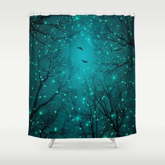 One by One, the Infinite Stars Blossomed Shower Curtain