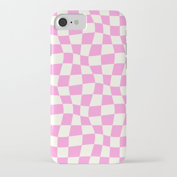 y2k checkerboard_pink white barbie iPhone Case