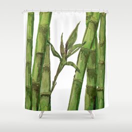 Bamboo - watercolor Shower Curtain
