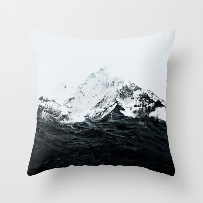 Those waves were like mountains Throw Pillow