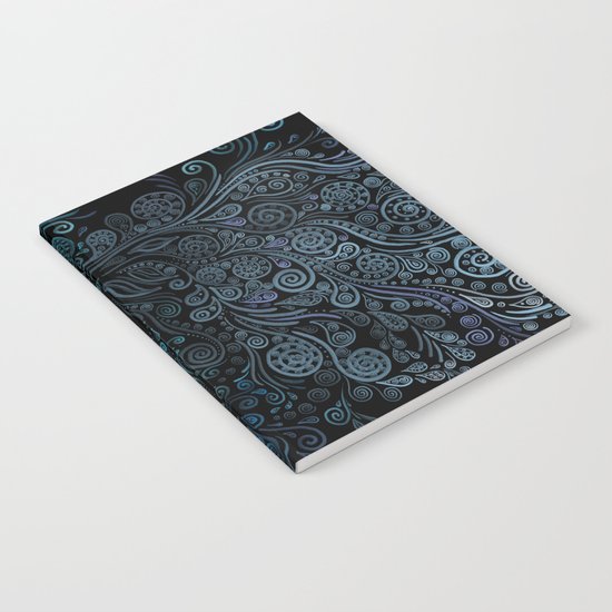 3D ornaments, blue Notebook