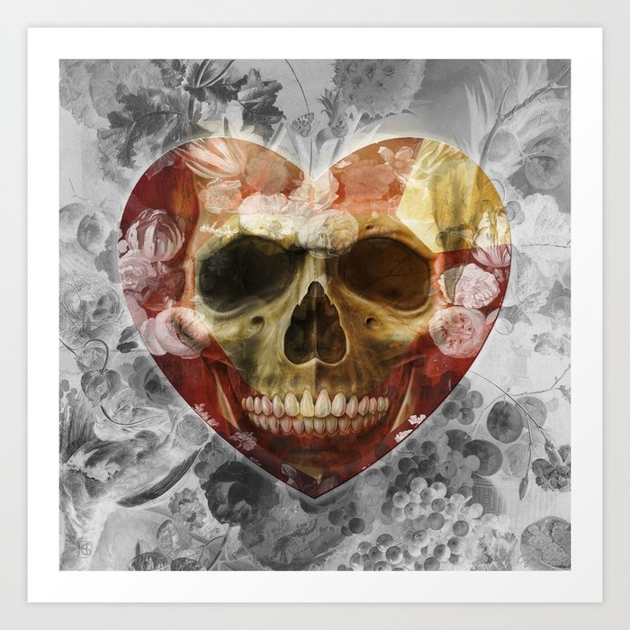 Skull & Heart II Art Print