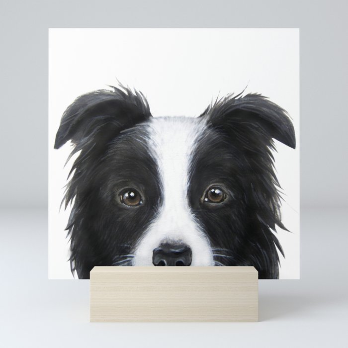 Border Collie Original Painting Print By Miart Mini Art Print By