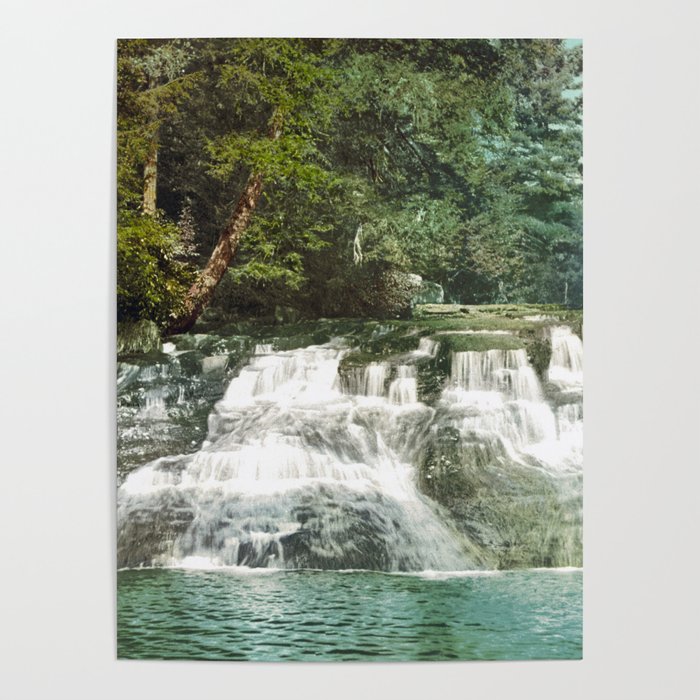 Paradise Falls - Pocono Mountains Pennsylvania - Circa 1900 Photochrom Poster
