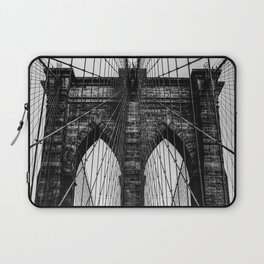 New York City black and white Brooklyn Bridge Laptop Sleeve
