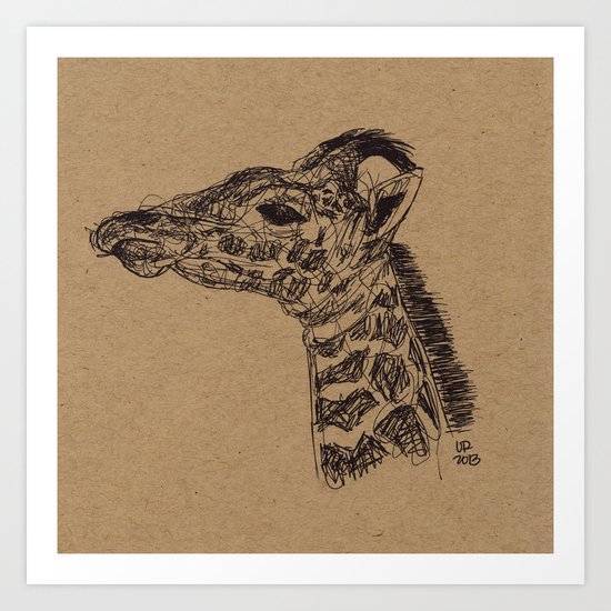 Geraldine Giraffe Art Print