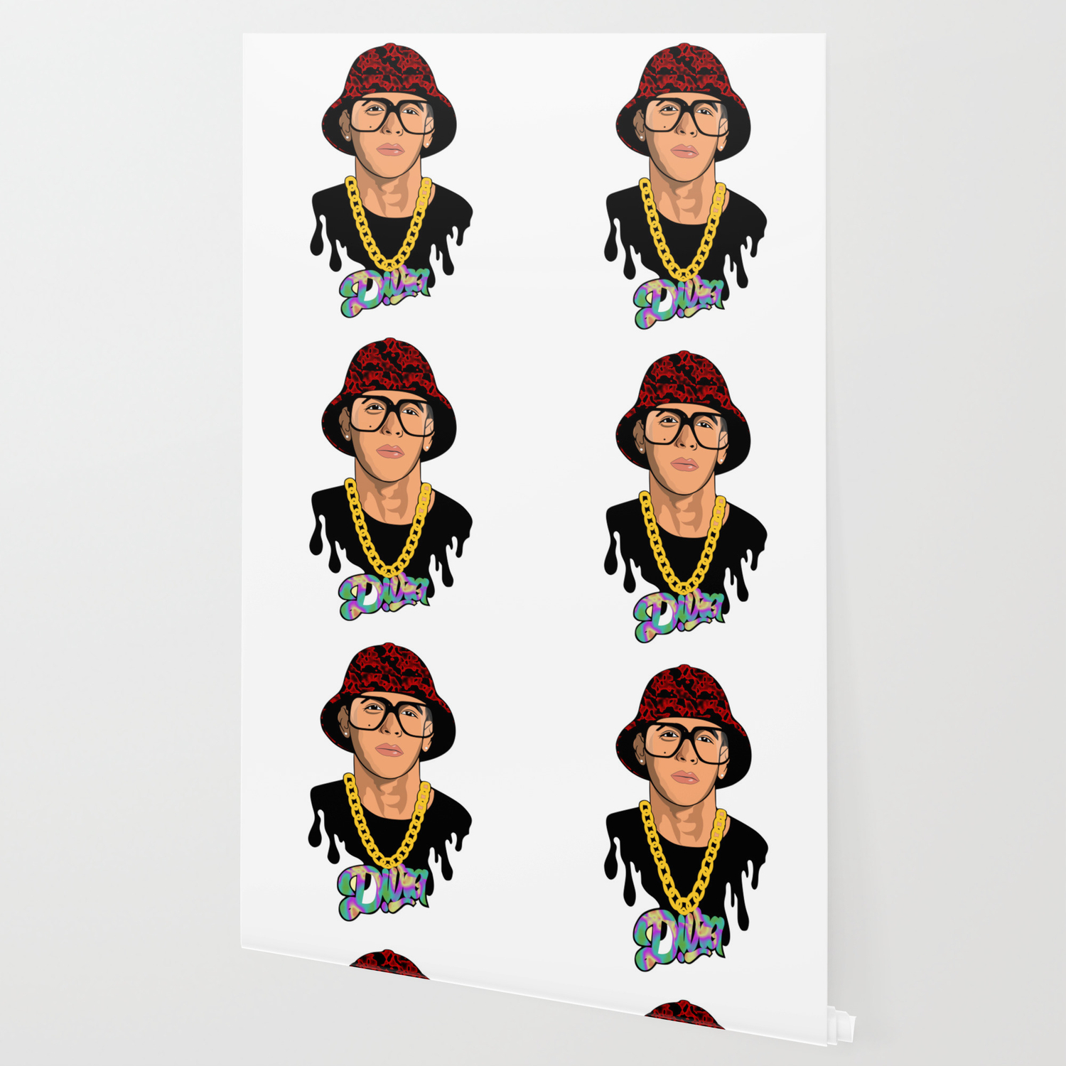 daddy yankee caricature (big boss) Wallpaper by CaricaToons | Society6