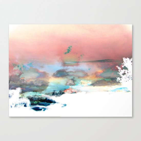 Clouds like Splattered Watercolor Canvas Print