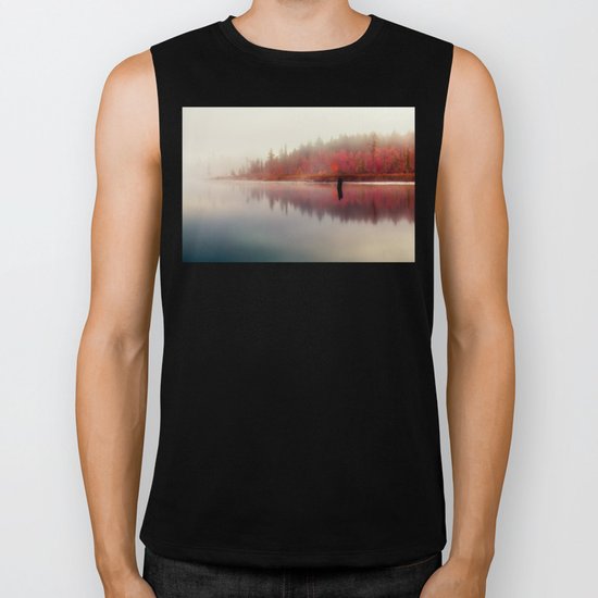 misty autumn Biker Tank