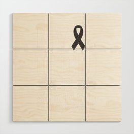 Melanoma Skin Cancer Black Ribbon Treatment Wood Wall Art