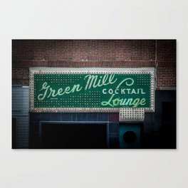 Green Mill Cocktail Lounge Vintage Neon Sign Uptown Chicago Canvas Print