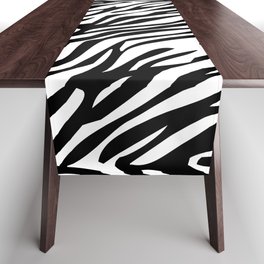 Tiger pattern black and white Table Runner
