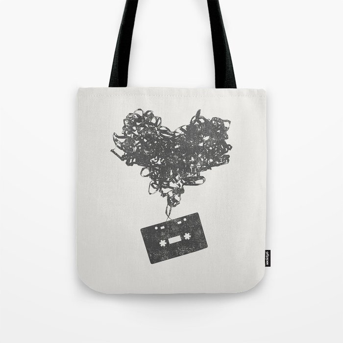 Cassette Heart Tote Bag