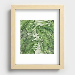 Tropical Jungle Leaf Botanical Recessed Framed Print