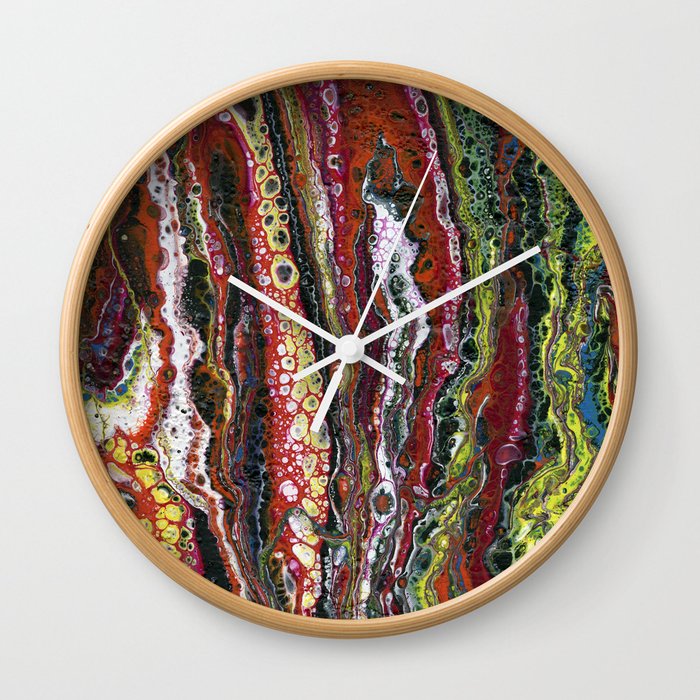 The Reef - Original, abstract, acrylic, fluid painting Wall Clock