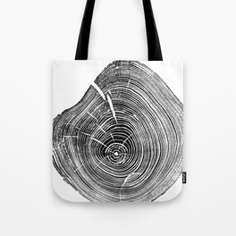 Loblolly Pine - Tree ring ink woodblock print Tote Bag