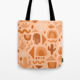 Orange Cutout Print Tote Bag